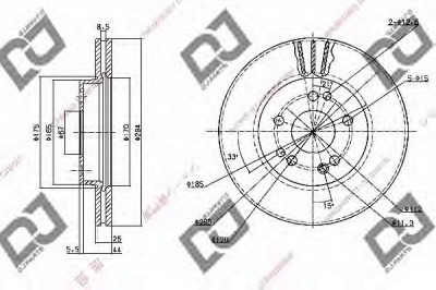 DJ PARTS bd1119 -  Тормозной диск